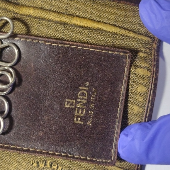 Vintage Fendi Brown Leather Zucca Six Hooks Key Case 3.75x2 25-in - Luxury "#04" - Picture 9 of 12